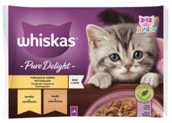 Whiskas Pouch Pure Delight Jöle İçinde Tavuklu ve Hindili Yetişkin Kedi Konservesi 85 gr 4'lü - Whiskas