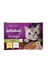 Whiskas Pouch Pure Delight Jöle İçinde Tavuklu ve Somonlu Yetişkin Kedi Konservesi 85 gr 4'lü - Whiskas