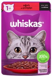 Whiskas Pouch Sos İçinde Sığır Etli Yetişkin Kedi Konservesi 85 gr X 28 Adet - Whiskas