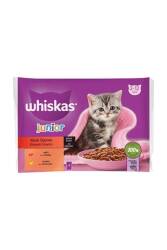 Whiskas Pouch Sos İçinde Sığırlı ve Tavuklu Yavru Kedi Konservesi 85 gr 4'lü - Whiskas