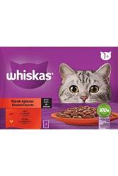 Whiskas Pouch Sos İçinde Sığırlı ve Tavuklu Yetişkin Kedi Konservesi 85 gr 4'lü - Whiskas